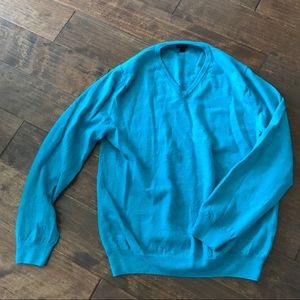 J.crew Men’s turquoise merino wool sweater Sz L